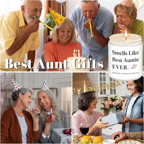 Miniatura 7 de Homsolver Regalos para tía, cumpleaños, madres, Navidad, Acción de Gracias, regalos para tía, huele a la mejor tía alguna vez velas perfumadas