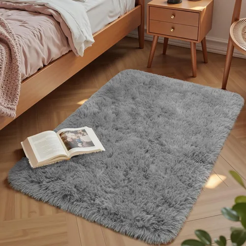 Miniatura 16 de Macgace - Alfombras pequeñas para dormitorio, 2 x 3, beige, antideslizante, alfombra de área, súper suave, de felpa esponjosa, alfombra moderna