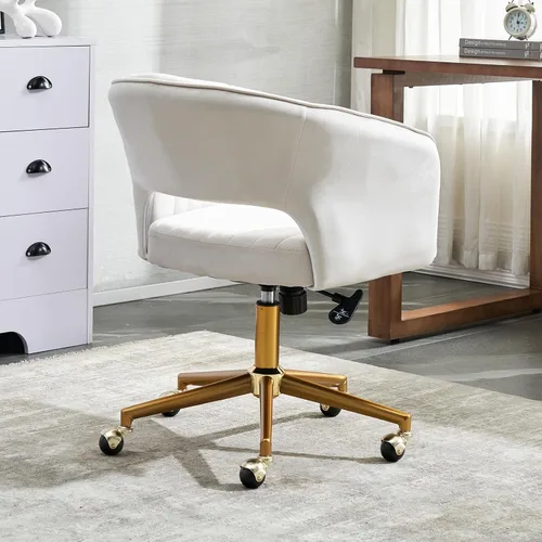 Miniatura 8 de ECHINGLE Silla de escritorio de oficina en casa, tapizada de terciopelo, moderna y cómoda, silla de oficina para mujer, ergonómica, ajustable