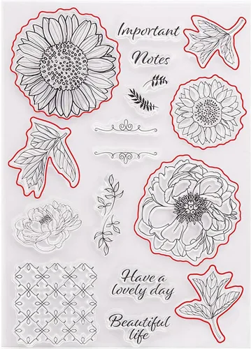 Miniatura 5 de Daisy - Juego de sellos y troqueles transparentes de silicona para hacer tarjetas, plantillas de corte de metal para álbumes de recortes, álbum