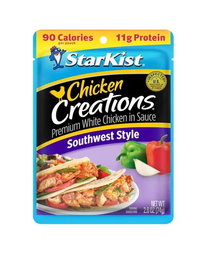 Miniatura 144 de StarKist Chicken Creations BOLD - Bolsa estilo búfalo (5 onzas, 12 unidades) Carne blanca totalmente cocida con alto contenido de proteínas, sin
