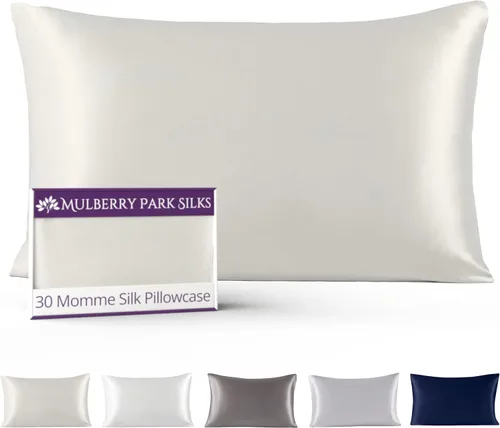 Miniatura 7 de Mulberry Park 30 Momme 100% Pure Mulberry Silk Pillowcase - Luxury Charmeuse Weave for Hair and Skin, Cooling Silk Pillow Cover for Beauty Sleep