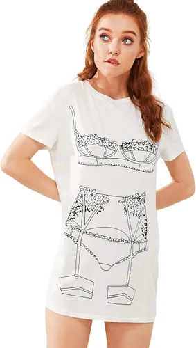 Miniatura 5 de Floerns Camisón de lencería divertido para mujer, camiseta con estampado lindo