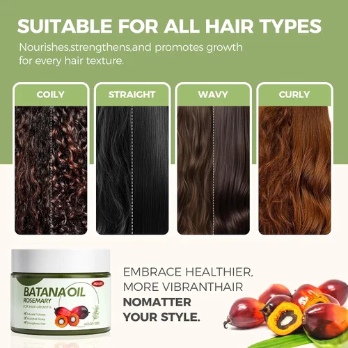 Miniatura 5 de Mixgee Bálsamo de aceite Batana para el crecimiento y grosor del cabello, fórmula natural con batana, aceite de romero y biotina, promueve la salud