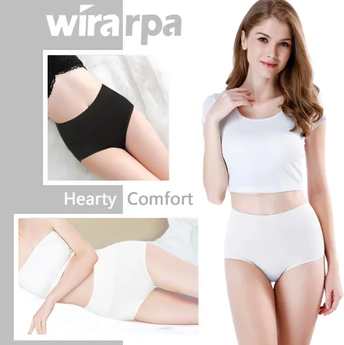 Miniatura 2 de wirarpa - Calzón clásico y suave de algodón con cintura alta para mujer (paquete surtido)