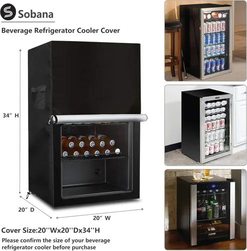 Miniatura 2 de Cubierta para refrigerador y enfriador de bebidas para la mayoría de minineveras de cerveza o vino de 3.2 pies cúbicos, impermeable, a prueba