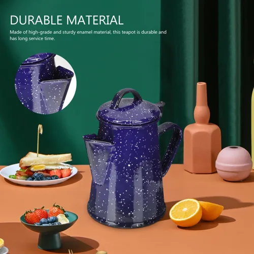 Miniatura 7 de MAGICLULU Hervidor de té esmaltado, cafetera de calentamiento de agua con mango antiquemaduras y boquilla fina, para hogar, dormitorio, oficina
