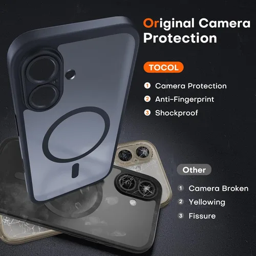Miniatura 675 de TOCOL Funda para iPhone 11, compatible con Magsafe, protección completa de cámara, imanes integrados, protección contra caídas, funda translúcida
