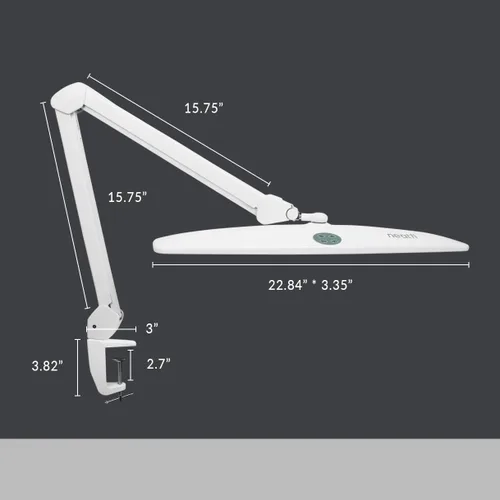 Miniatura 7 de Neatfi Lámpara de escritorio LED XL Cabeza de 20 pulgadas de ancho (blanco-2, CCT con abrazadera)