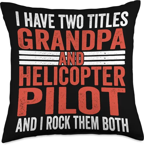 Miniatura 5 de Aviation Aircraft and RC Helicopter Pilot Gifts Aviator Two Titles - Almohada de piloto para abuelo y helicóptero, 16 x 16 pulgadas, multicolor
