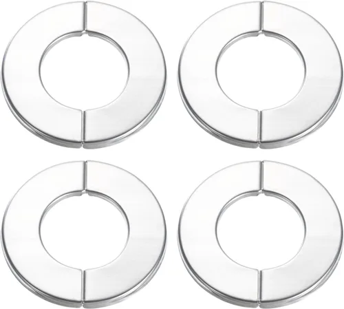Miniatura 24 de uxcell Brida dividida de pared, placa redonda de escudo de acero inoxidable 304 de 0.866 in para tubo de diámetro de 0.866 in