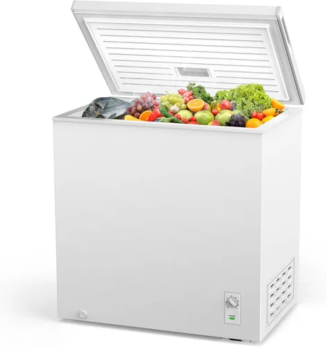 Miniatura 8 de COWSAR Congelador profundo de 3.5 pies cúbicos con 2 cestas extraíbles, congelador compacto de puerta superior abierta, control de temperatura