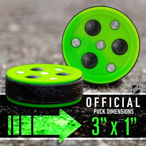 Miniatura 2 de Franklin Sports NHL Street Hockey Puck - X3 Roll-a-Puck Outdoor Roller Hockey Puck - Official Size Street Hockey Puck - Green