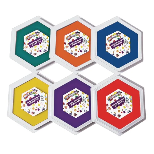 Miniatura 6 de Colorations Classic Candy Colors Jumbo - Almohadillas lavables para sellos, material de manualidades para niños (paquete de 6)
