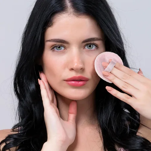 Miniatura 7 de HINZIC Paquete de 25 esponjas redondas de 2.36 pulgadas para aplicadores de maquillaje de base, algodón suave y agradable a la piel, esponja