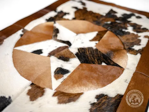 Miniatura 9 de Sunshine Cowhides Alfombra de piel de vaca blanca palomino 100% genuina, color beige, alfombra de estilo moderno de piel de animal y alfombra