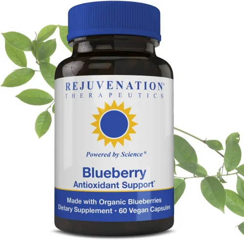 Rejuvenation Therapeutics Extracto orgánico de arándanos – Potente antioxidante para apoyo a la salud cerebral – Vegano, sin gluten, sin arroz, sin