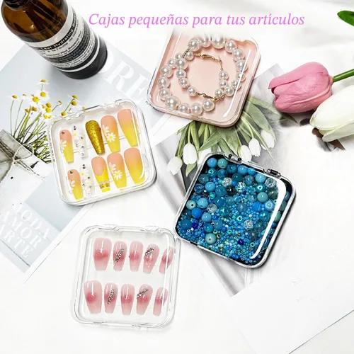 Miniatura 5 de 12 cajas de almacenamiento de uñas postizas con 60 piezas de cinta adhesiva de doble cara, caja de exhibición de uñas acrílicas, caja organizadora