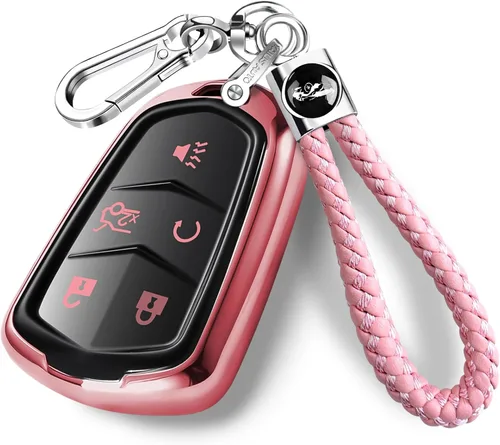 Miniatura 9 de Intermerge Funda para llavero Cadillac con protector de TPU para llavero adecuado, Azul