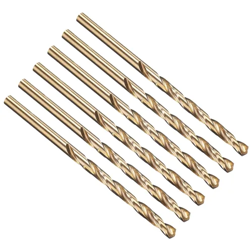 Miniatura 241 de PATIKIL Broca Jobber de 0.039 in, vástago recto M35 cobalto 5% acero de alta velocidad 135° acabado dorado para metal duro de acero inoxidable - 2