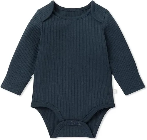 Miniatura 13 de MORI Body unisex de manga larga para bebé de viscosa de bambú y algodón orgánico, cómodo mameluco para niños y niñas