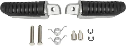 Miniatura 6 de TCMT Plata delantera negra incrustación de goma clavijas de pie estribera de motocicleta reposapiés soporte se ajusta para Suzuki V-Strom 650 1000