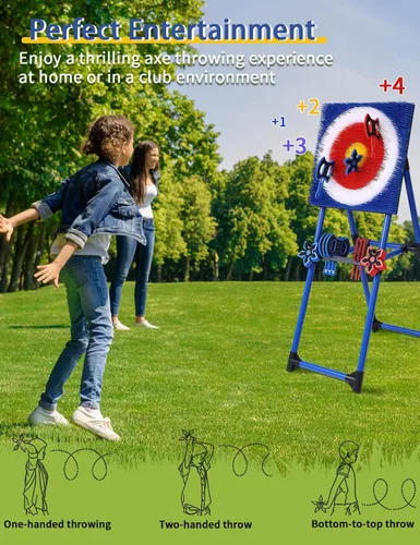 Miniatura 6 de Axe Throwing Game for Backyard with 8 Axes & 8 Star Darts,Axe Throwing Game Set for Indoor & Outdoor,Yard,Camping,Backyard