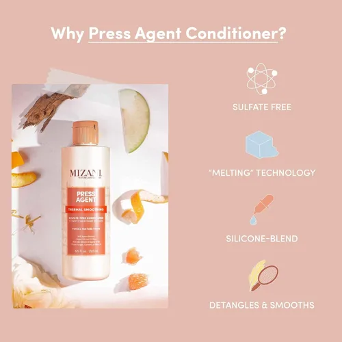Miniatura 4 de Mizani Press Agent - Juego de champú y acondicionador sin sulfato, desenreda e hidrata el cabello para el calor, 8.5 onzas líquidas (paquete de 2)