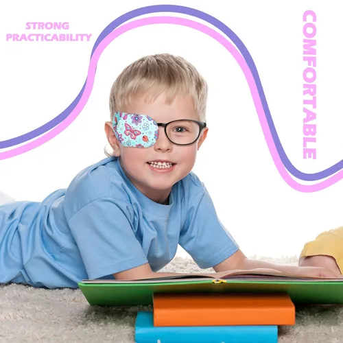 Miniatura 6 de Newcotte 12 piezas de parche ocular para niños, reutilizable, ajustable, para niñas y niños, para gafas, para ojo izquierdo o derecho, patrones