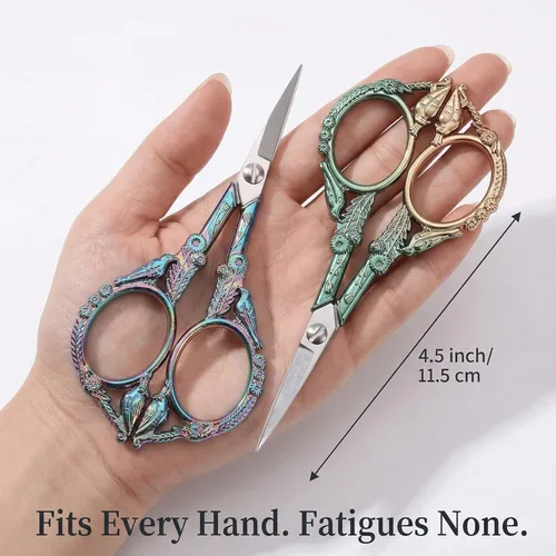 Miniatura 8 de Tijeras pequeñas para bordar con cubierta, asas bonitas y cómodas con puntas resistentes y afiladas para un corte preciso, tamaño perfecto