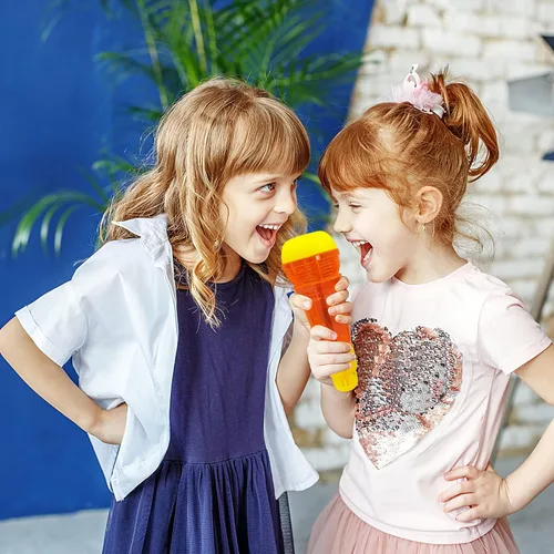 Miniatura 4 de Lolakee Micrófono Echo para Niños y Pequeñitos Duradero y Liviano Juguetes de Canto Musical Terapia del Habla Juguetes con Retroalimentación, Naranja