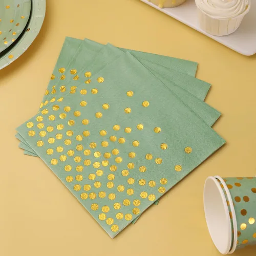 Miniatura 4 de 175 platos y servilletas de color verde salvia, suministros para fiestas, platos de papel verde salvia para 25 invitados, juegos de platos Verde