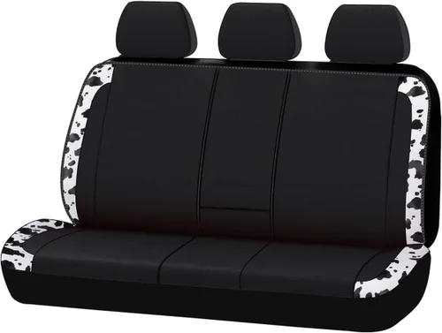 Miniatura 9 de Flying Banner Fundas para asiento trasero de coche, protectores de asiento de coche, con división 40/60 50/50 60/40 (negro y azul, valor)