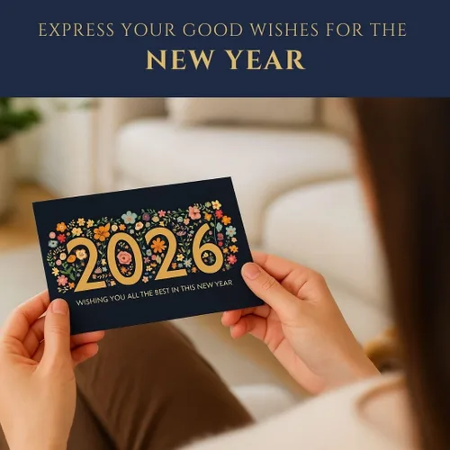 Miniatura 7 de Market On Mainstreet - Tarjeta de felicitación de año nuevo con sobre, diseño elegante en cartulina premium de 310 GSM, interior en blanco