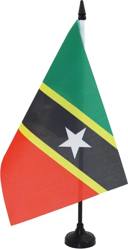 Miniatura 97 de Bandera de mesa de Anguila de 4 x 6 pulgadas, bandera de escritorio británica de Anguila, 5.9 x 3.9 in, palo y base de plástico negro AZ FLAG
