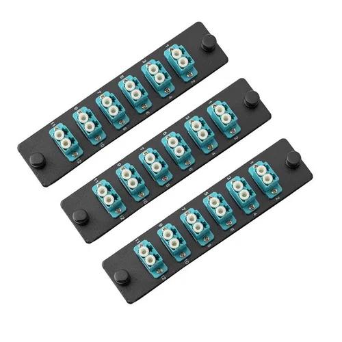 Miniatura 6 de SpeedyFiberTX Paquete de 1 panel de conexión de fibra compatible con LGX, 12 fibras, cargado con adaptadores de acopladores Aqua LC, 12 puertos