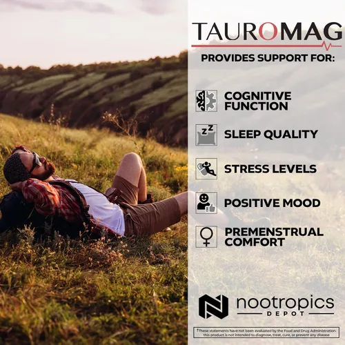 Miniatura 4 de Nootropics Depot Cápsulas Tauromag 800 mg de magnesio N-acetil taurinato 90
