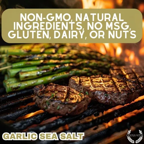 Miniatura 8 de Sal marina clásica de ajo gourmet Todo natural Sal gourmet ultra premium Condimento de acabado artesanal Lote pequeño Sin OMG Hecho a