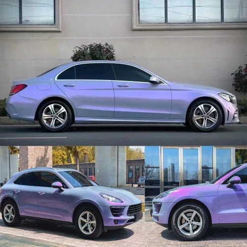 Miniatura 6 de XhuangTech Rollo de vinilo adhesivo para carrocería de automóvil con diseño de camaleón, diseño de luna de Mirage y lima, para liberar burbujas