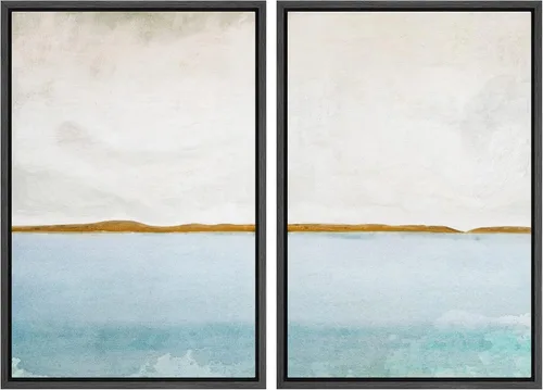 Miniatura 84 de SIGNWIN Lienzo enmarcado para pared, ilustraciones abstractas texturizadas en tonos beige terrosos, arte moderno, decorativo, contemporáneo
