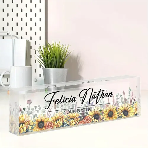 Miniatura 10 de Placa de nombre personalizada, placa de nombre personalizada para oficina, accesorio de escritorio de acrílico, regalos para compañeros de trabajo