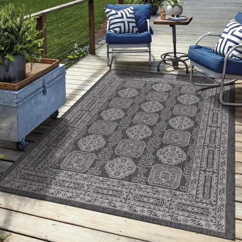 Keen Home Design Alfombra para Terraza al Aire Libre - 5x8 Lavable para Interior/Exterior para Patio, Cocina, Balcón, Playa, Jardín, Terraza y Trend