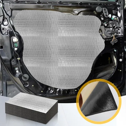 Miniatura 6 de VOISEN Material de Amortiguamiento de Sonido para Autos, 197 mil (5mm) 21 pies cuadrados, Atenuador de Sonido Automotriz con Acabado de Hoja