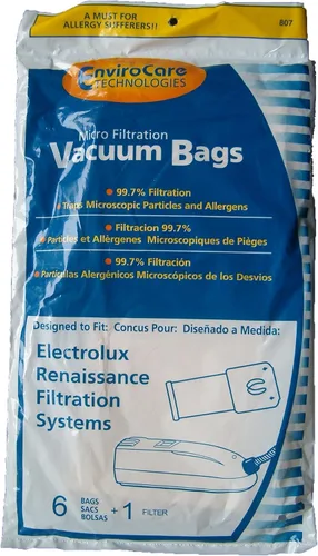 Miniatura 2 de 18 bolsas de repuesto EnviroCare diseñadas para adaptarse a bolsas de vacío Electrolux Renaissance Micro Filtration Style R + 3 filtros