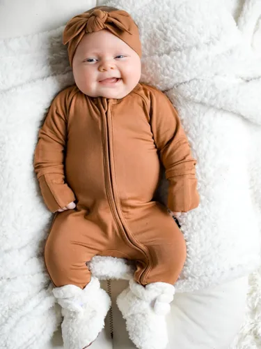 Miniatura 2 de KMBANGI Mameluco para bebé recién nacido, con cremallera y gorro
