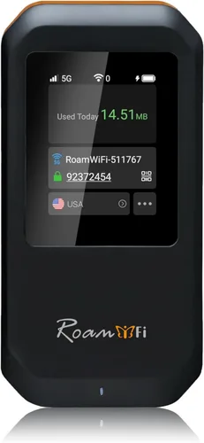 Miniatura 10 de RoamWiFi 4G LTE - Enrutador de punto de acceso móvil en todo el mundo, punto de acceso portátil de alta velocidad con datos de 1 GB de EE. UU., 30