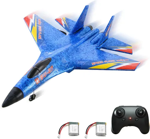 Aviones de espuma RC para mayores de 14 años y adultos, avión de combate con control remoto, juguetes de avión de pasatiempo, regalos para Azul