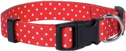 Native Pup Collar de perro con lunares, ajustable para perros pequeños, medianos y grandes, tela bonita para niños y niñas
