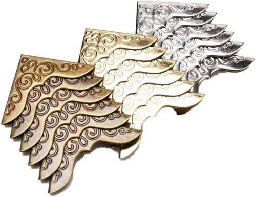 Miniatura 4 de 40pcs Práctico Metal Bronce Libro Esquina Protectores Artesanía Cuaderno Marco de Fotos Álbumes Scrapbooking (Plata)