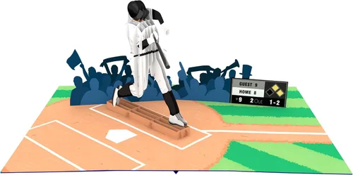 Miniatura 3 de Béisbol – Tarjeta de felicitación 3D desplegable para todas las ocasiones – amor, cumpleaños, Navidad, deportes, felicitaciones – Nota de mensaje